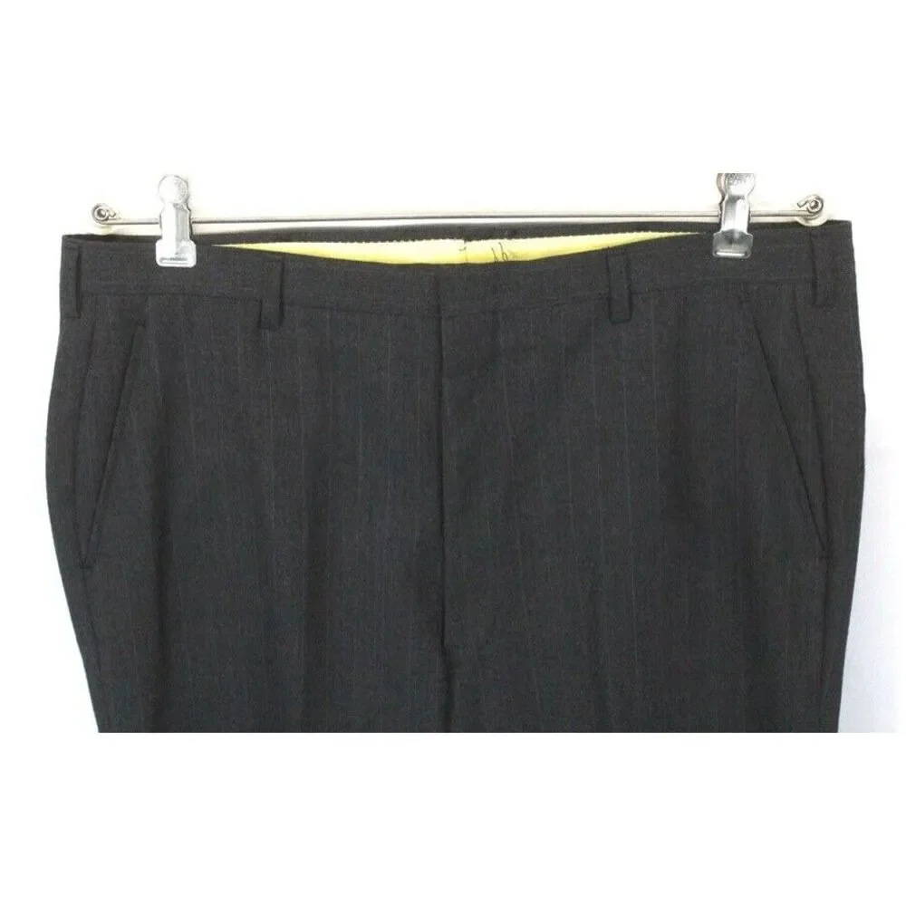 mens‎ charcoal pinstripe Vintage 80s Cricketeer 2pc Pant Suit all season 40 R
